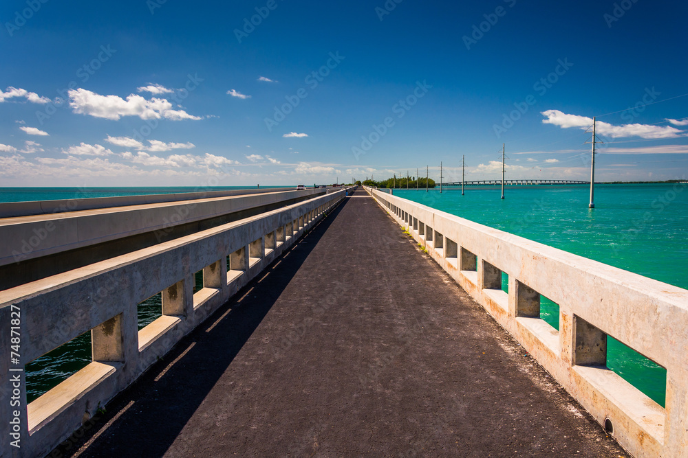 Bridges over turquoise waters in Islamorada, in the Florida Keys