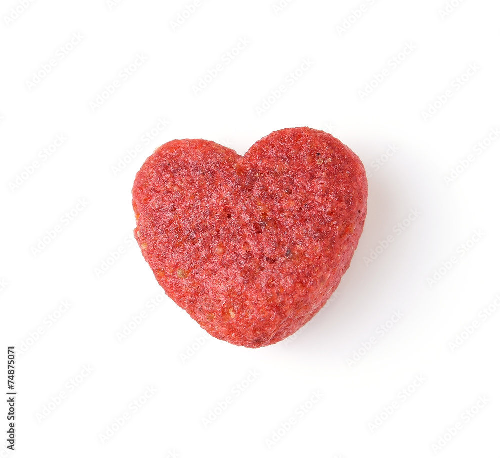 dog food on white background.