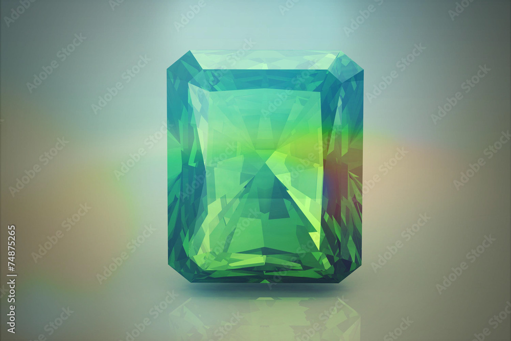 Peridot gem .on white background (high resolution 3D image) Peridot gem .on white background (high resolution 3D image)