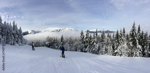 Snowy slope in the mountains