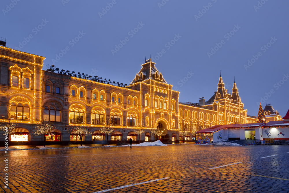 Red square at night, Moscow, Russia