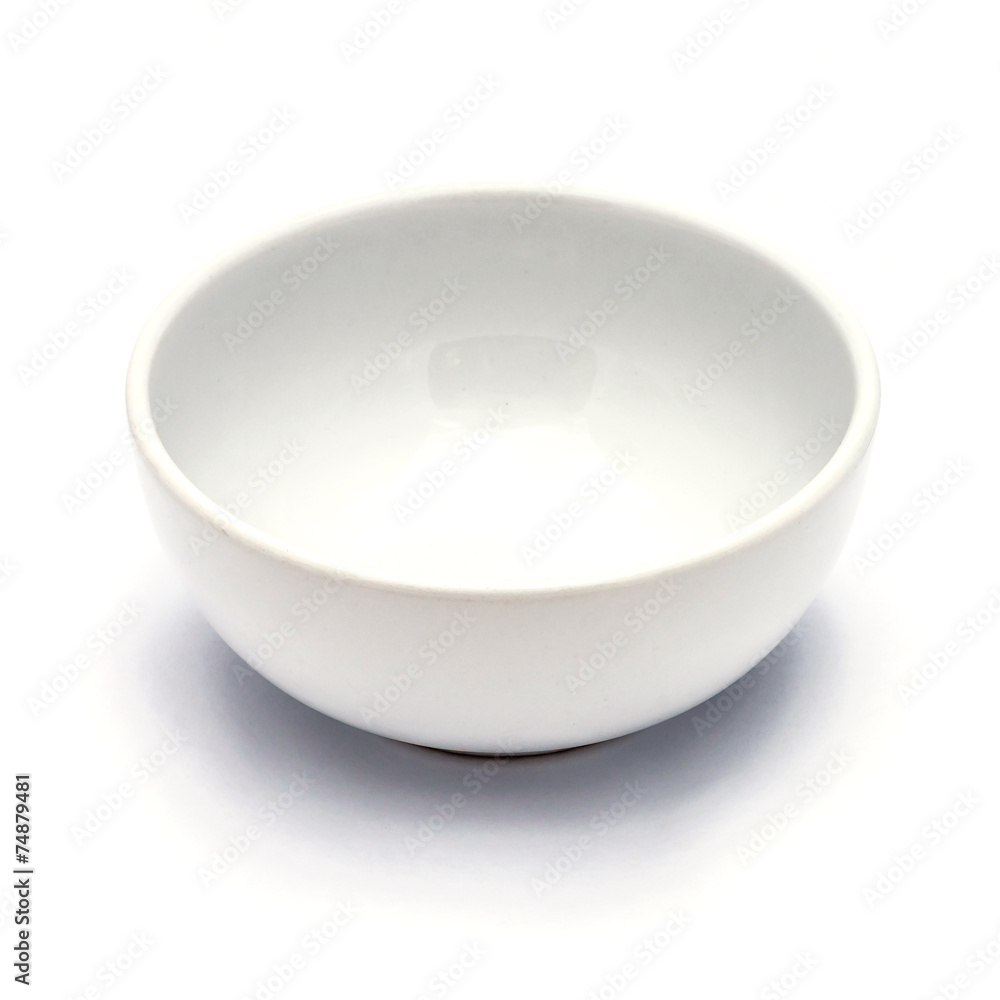 Empty white ceramic bowl isolated on white background Empty white ceramic bowl isolated on white background
