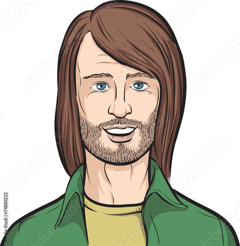 Long haired bearded man