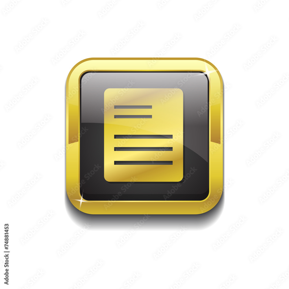 File Sign Gold Vector Icon Button File Sign Gold Vector Icon Button