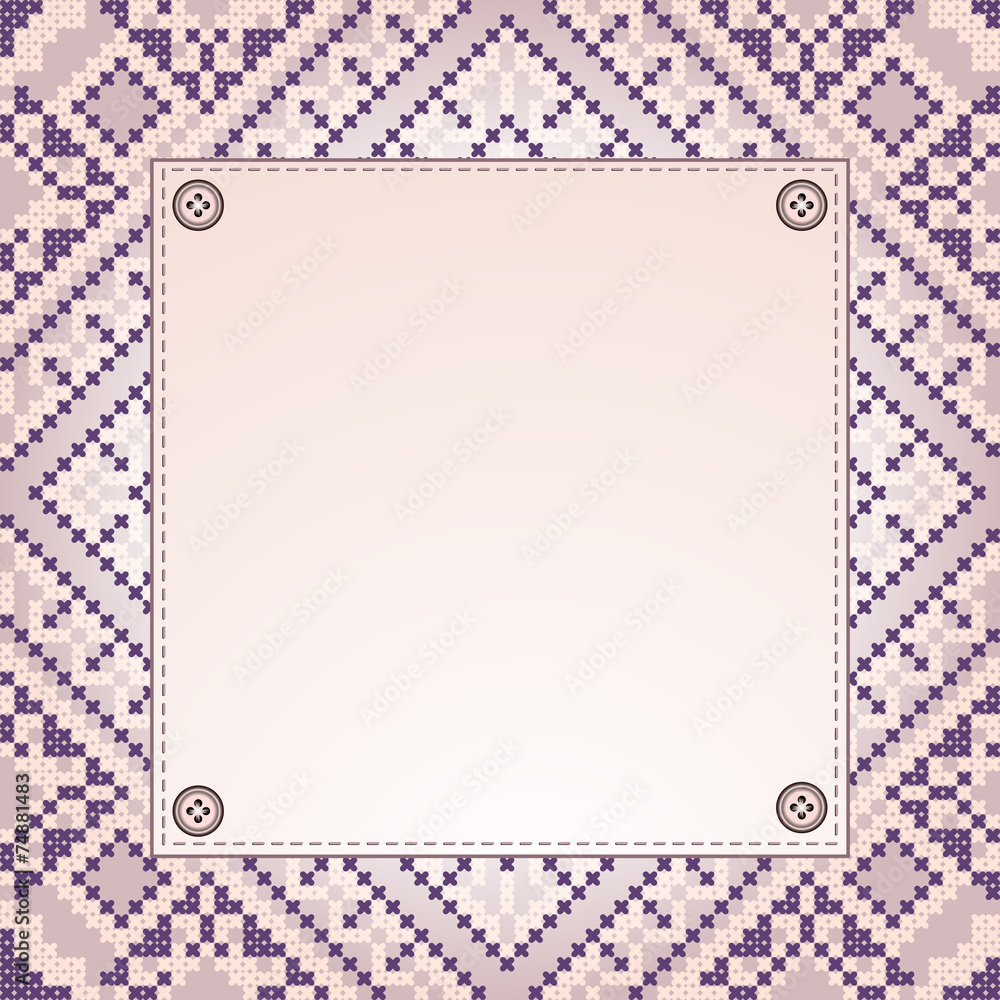Blank background for text on embroidery texture Blank background for text on embroidery texture