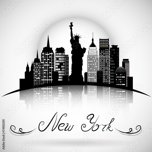 New York City skyline. eps 10 vector