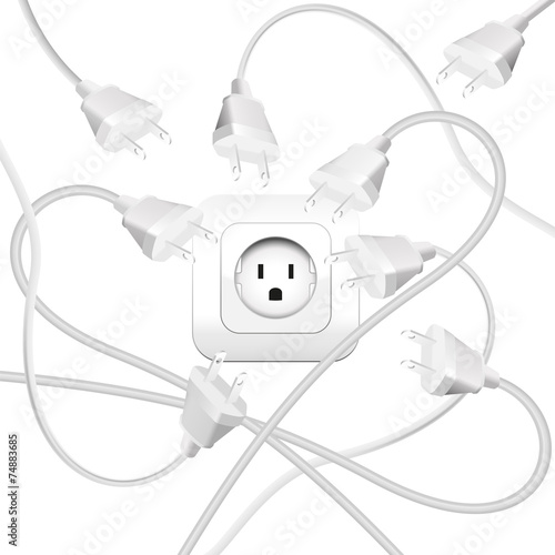 Cable Clutter Plugs Socket