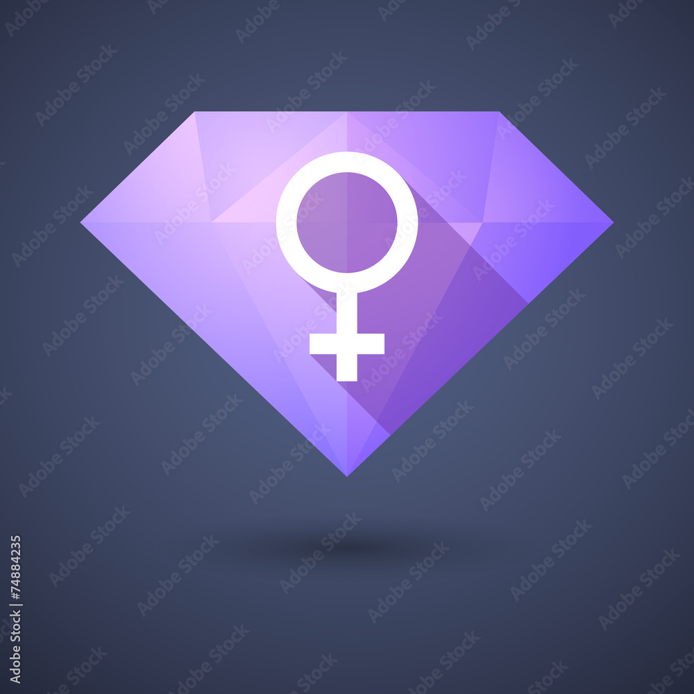 Diamond icon with a female sign Diamond icon with a female sign