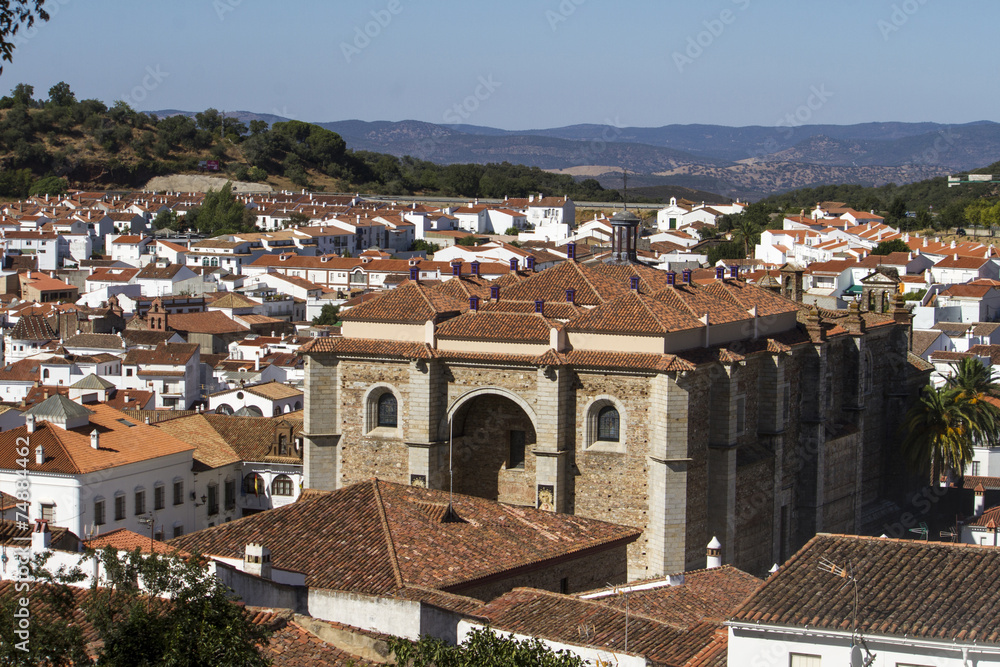 View of the beautiful village of Aracena, Spain.