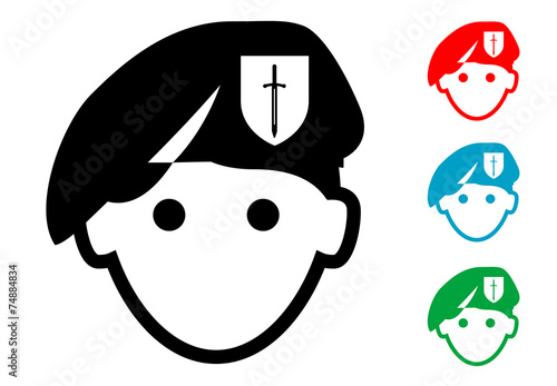 Pictograma icono fuerzas especiales con varios colores