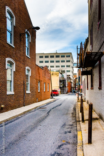 Narrow alley in Harrisburg  Pennsylvania.