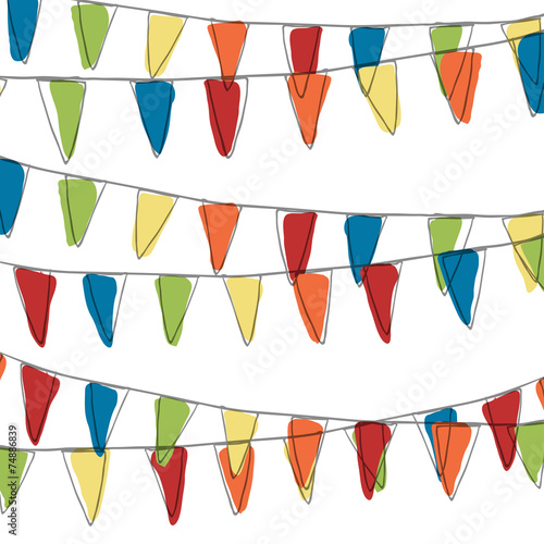 Holidays Pennant Bunting Illustration (Not Seamless)