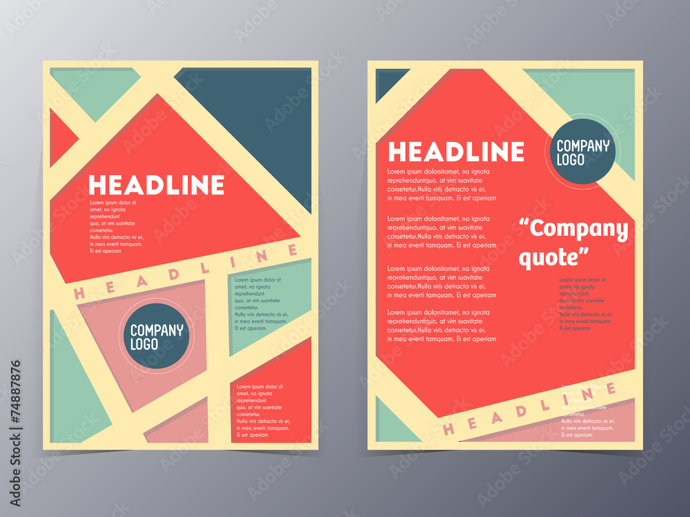 retro color table style flyer template