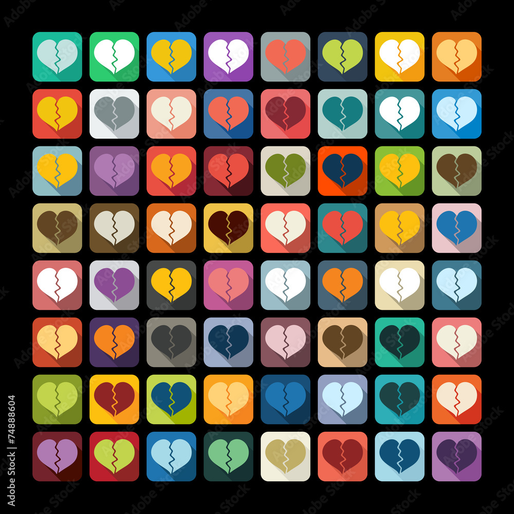 Flat design: broken heart Flat design: broken heart