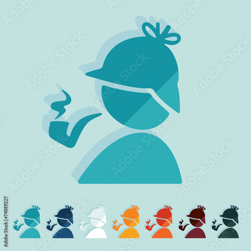 Flat design: detective