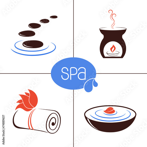 Icons and emblems for SPA, ayurveda, beauty and aromatherapy