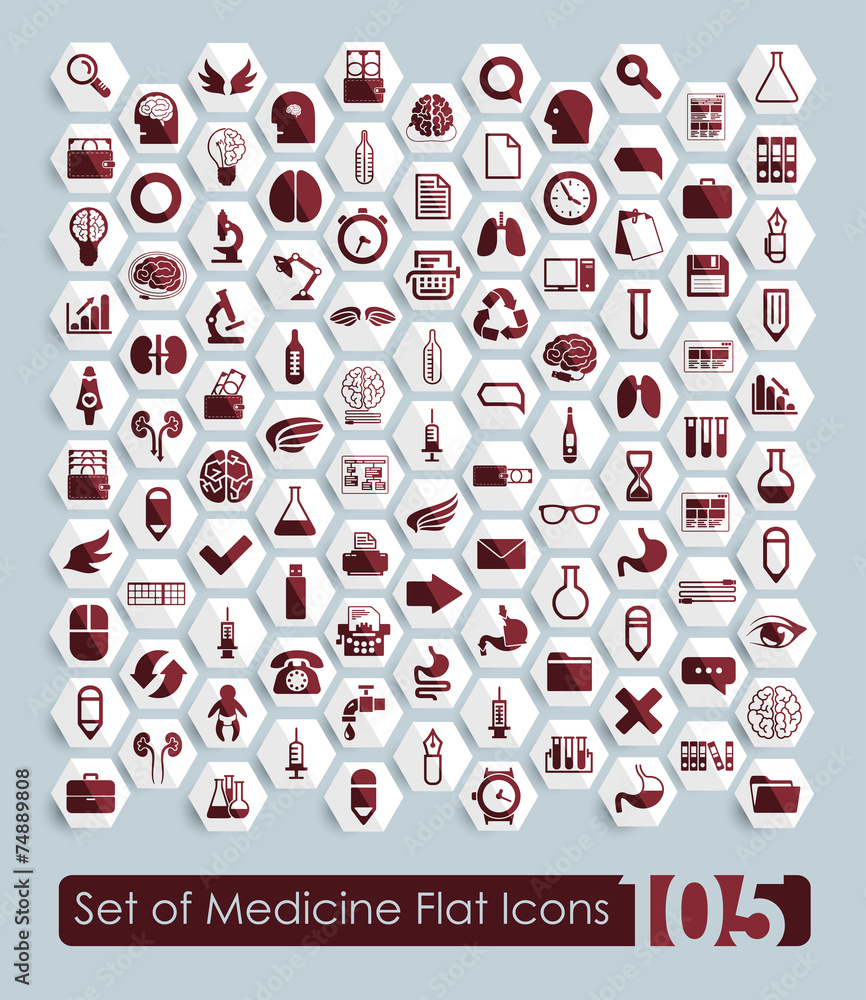 Naklejka premium Set of medicine icons