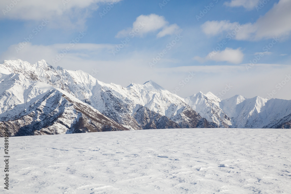 snowy mountains with clouds snowy mountains with clouds