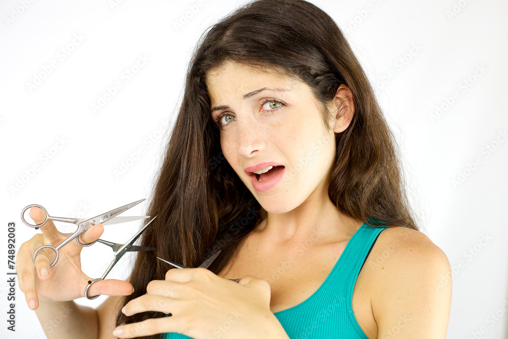 woman stressed about long hair willing to cut but not ready woman stressed about long hair willing to cut but not ready