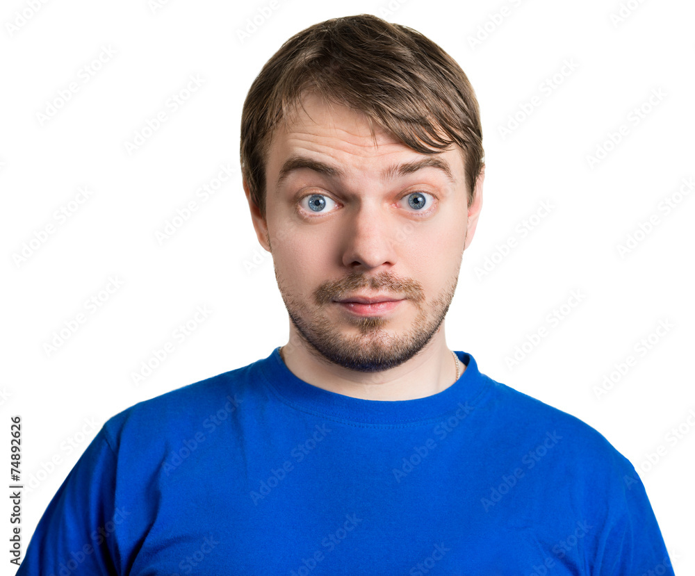 Surprised face. Isolated on white. Surprised face. Isolated on white.