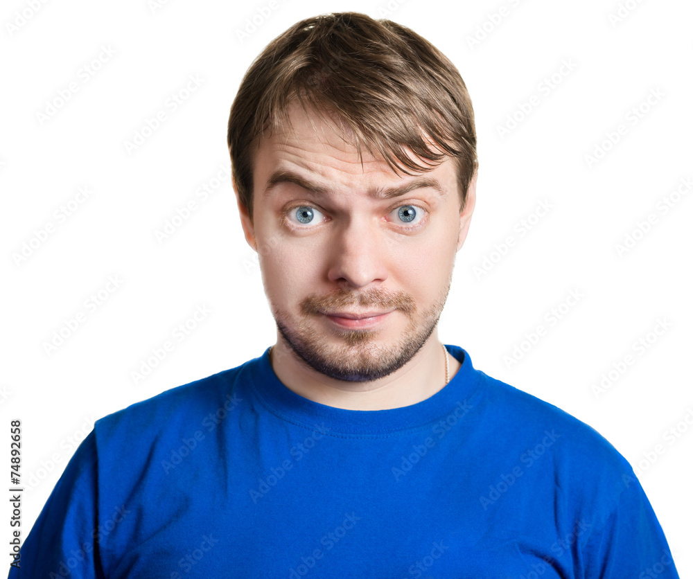Surprised face. Isolated on white. Surprised face. Isolated on white.