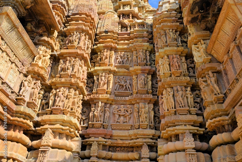 Erotic Kamasutra carvings of Hindu temple in India Erotic Kamasutra carvings of Hindu temple in India