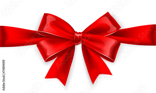 Red bow. Vector