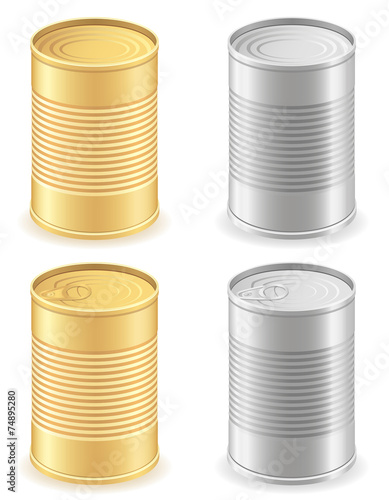 metal tin can set icons vector illustration