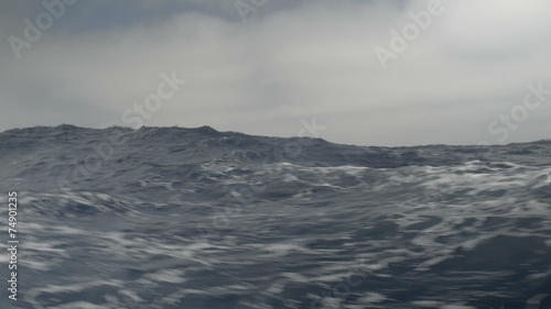 ship encounter very bad storm weather, everything is under water. heavy seas. ruff sea.