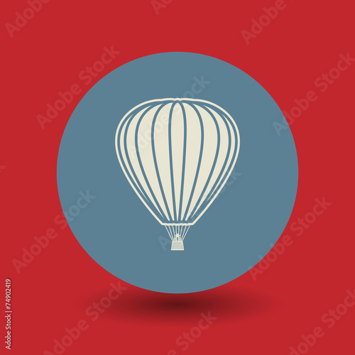 Hot air balloon symbol, vector