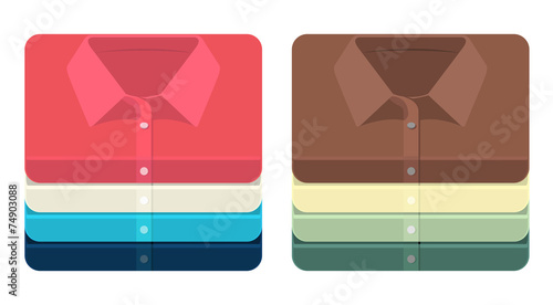 Vector set of folded shirts icons