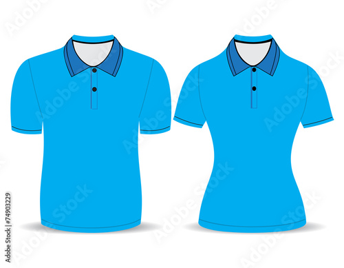 polo shirt men and woman outline on white background