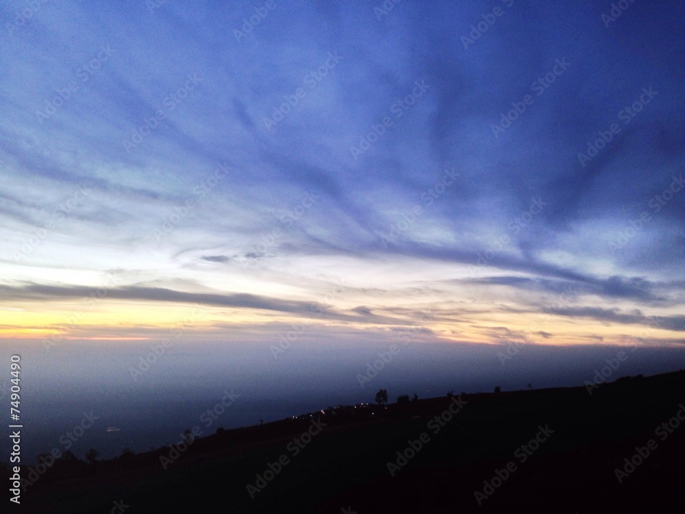 Hill with dramatic sky