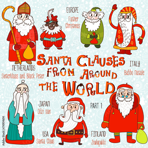 Christmas set - Santa Clauses from Around the World. Part 1:Sant