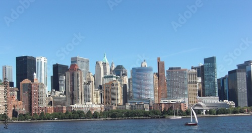 Skyline von Manhattan vom Wasser aus