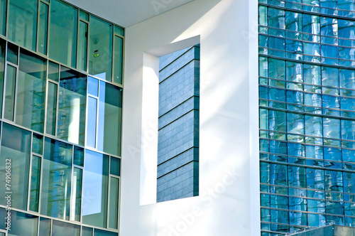 detail of a modern building in a business area