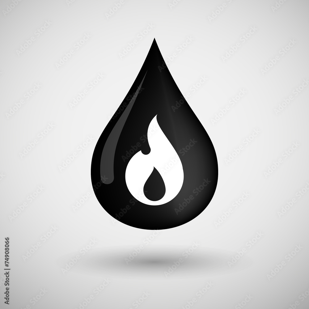 Oil drop icon with flame Oil drop icon with flame