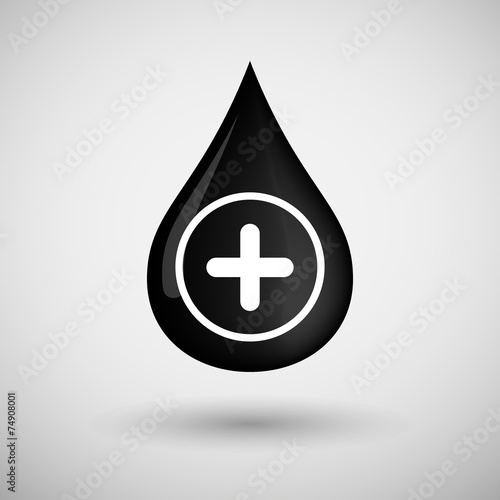 Oil drop icon with a sum sign