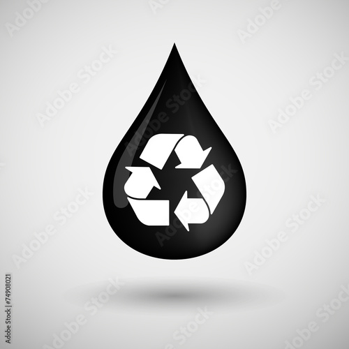 Oil drop icon with a recycle sign