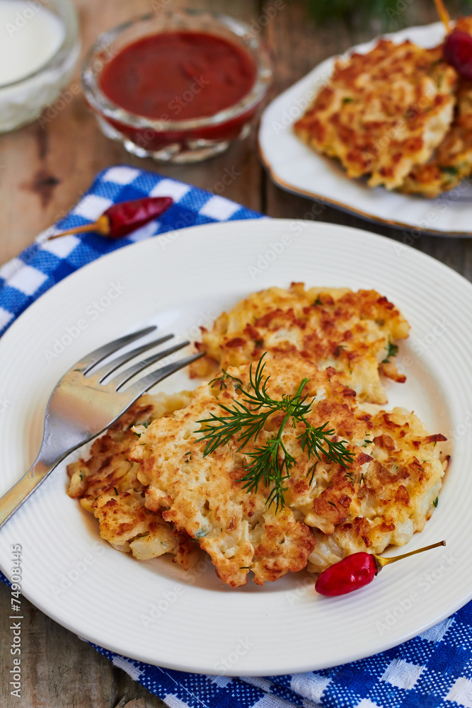 Fried cauliflower fritters Fried cauliflower fritters