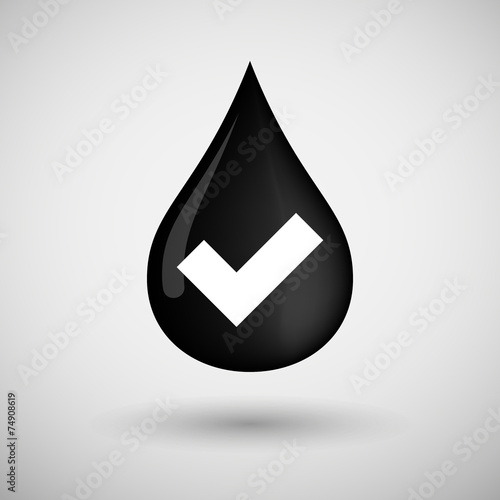 Oil drop icon with a check sign