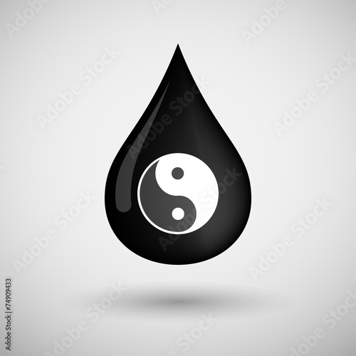 Oil drop icon with a ying yang sign