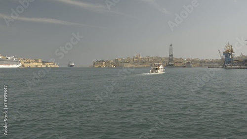 Ship is maneuvering in Valletta, Malta