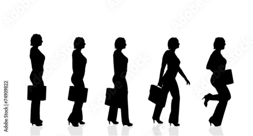 Vector silhouette of a businesswoman.