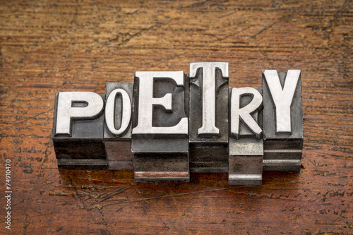 poetry word in metal type photo