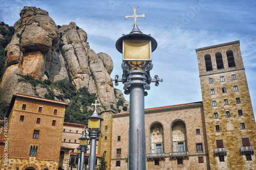 Street lamp at Santa Maria de Montserrat Monastery in Catalonia