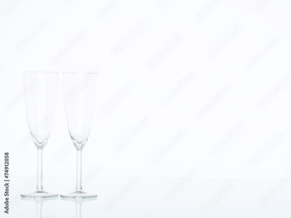 Fototapeta premium Two empty champagne glasses
