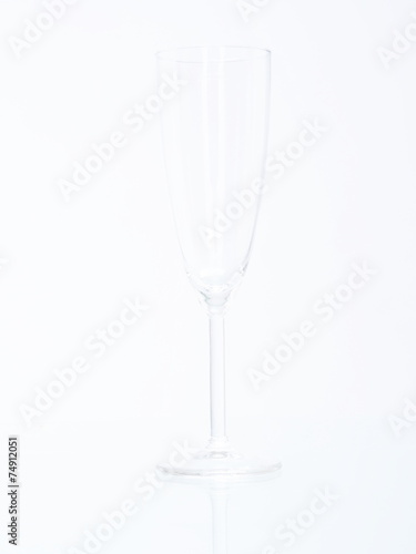 empty champagne glass isolated