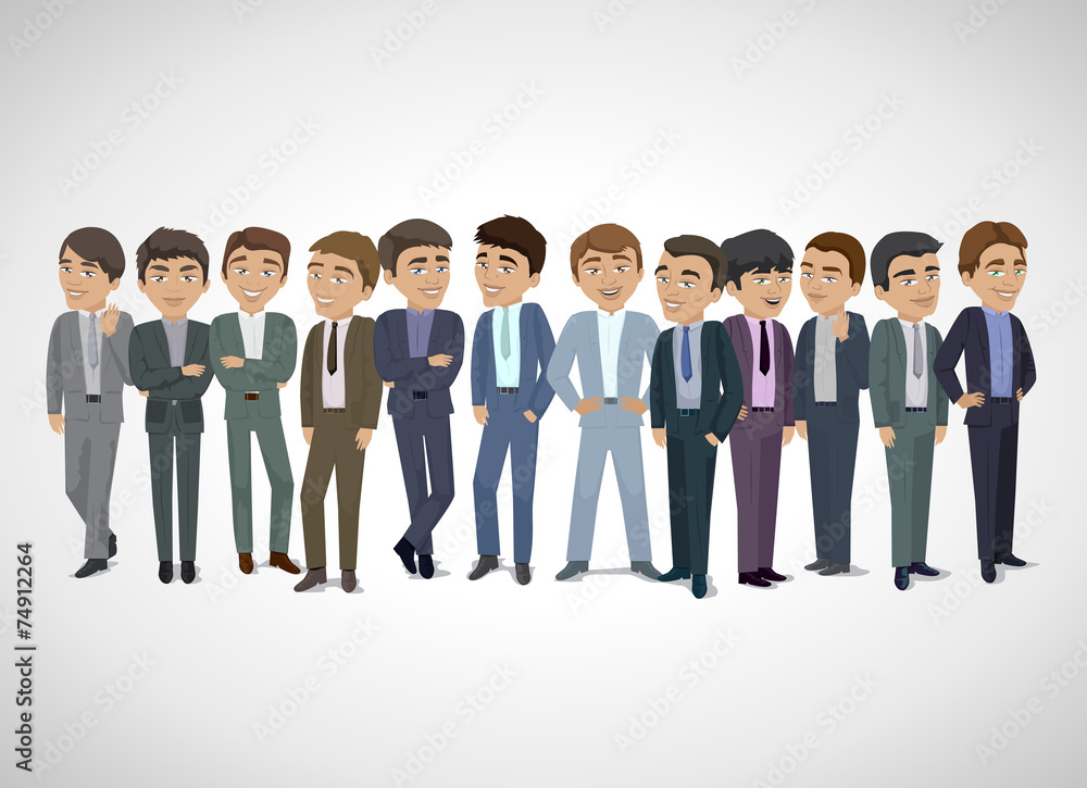 Group Of Business Men - Isolated On Gray Background Group Of Business Men - Isolated On Gray Background