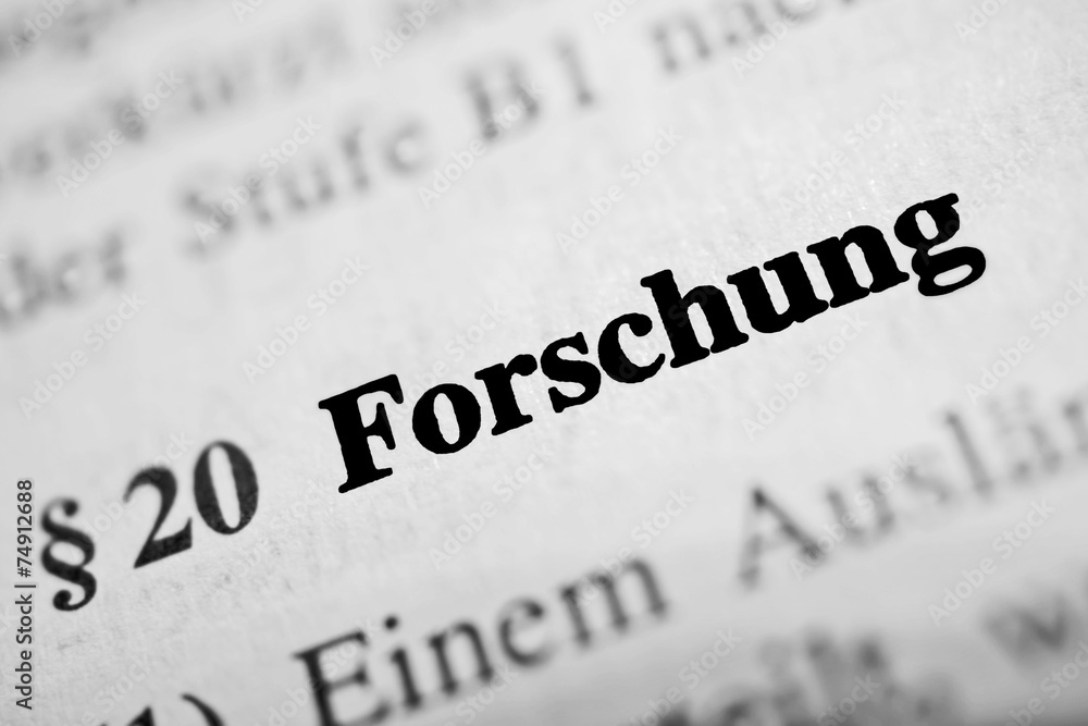 Forschung - schwarz-weiß Text Forschung - schwarz-weiß Text